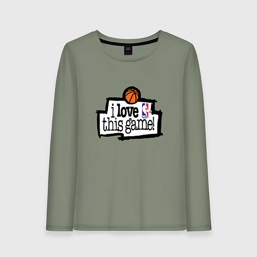 Женский лонгслив Basketball: I love this game / Авокадо – фото 1