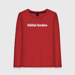 Лонгслив хлопковый женский Childish Gambino рэпер, цвет: красный