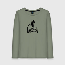 Лонгслив хлопковый женский Дворовая Гимнастика солнышко, цвет: авокадо