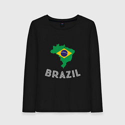 Лонгслив хлопковый женский Brazil Country, цвет: черный