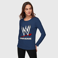 Лонгслив хлопковый женский WWE universe, цвет: тёмно-синий — фото 2