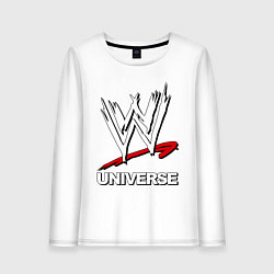 Лонгслив хлопковый женский WWE universe, цвет: белый