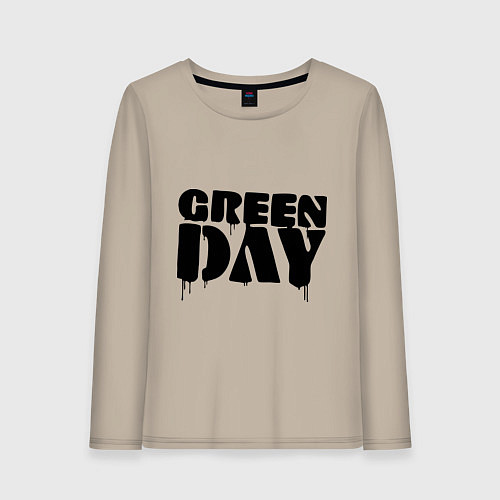 Женский лонгслив Greeen Day: spray style / Миндальный – фото 1