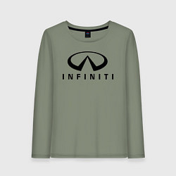 Лонгслив хлопковый женский Infiniti logo, цвет: авокадо