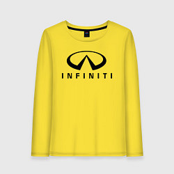 Лонгслив хлопковый женский Infiniti logo, цвет: желтый