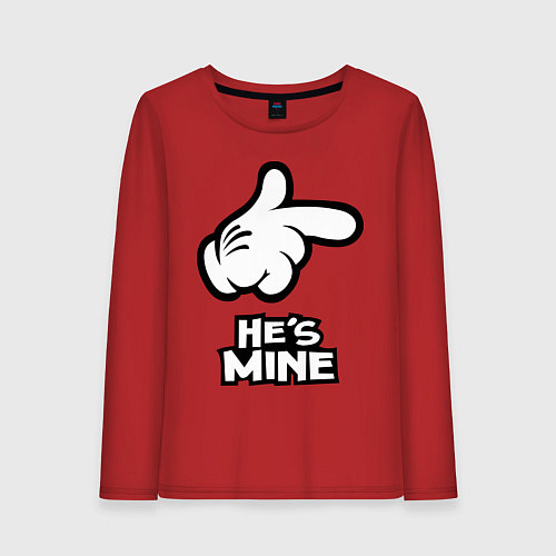 Женский лонгслив He's mine hand / Красный – фото 1
