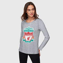 Лонгслив хлопковый женский Liverpool FC, цвет: меланж — фото 2