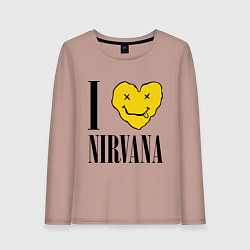 Женский лонгслив I love Nirvana