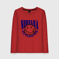 Лонгслив хлопковый женский Nevermind Nirvana, цвет: красный