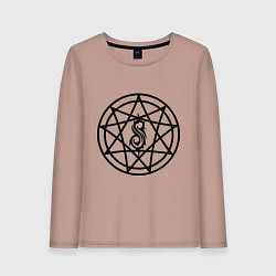 Лонгслив хлопковый женский Slipknot Pentagram, цвет: пыльно-розовый