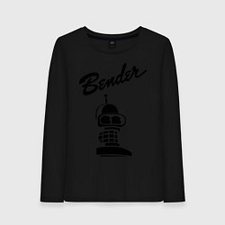 Лонгслив хлопковый женский Bender monochrome, цвет: черный