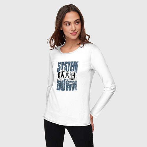 Женский лонгслив System of a Down большое лого / Белый – фото 3