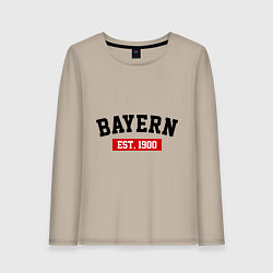 Лонгслив хлопковый женский FC Bayern Est. 1900, цвет: миндальный