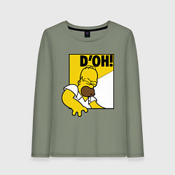 Лонгслив хлопковый женский Homer D'OH!, цвет: авокадо
