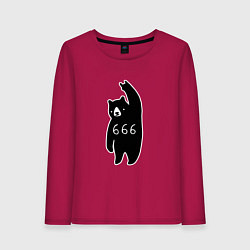 Лонгслив хлопковый женский Bad Bear: 666 Rock, цвет: маджента
