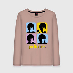 Лонгслив хлопковый женский The Beatles: pop-art, цвет: пыльно-розовый