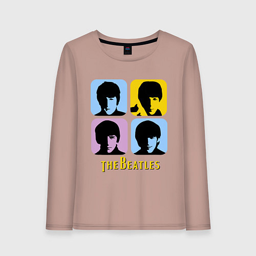 Женский лонгслив The Beatles: pop-art / Пыльно-розовый – фото 1