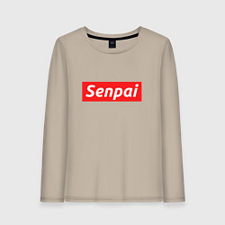 Лонгслив хлопковый женский Senpai Supreme, цвет: миндальный