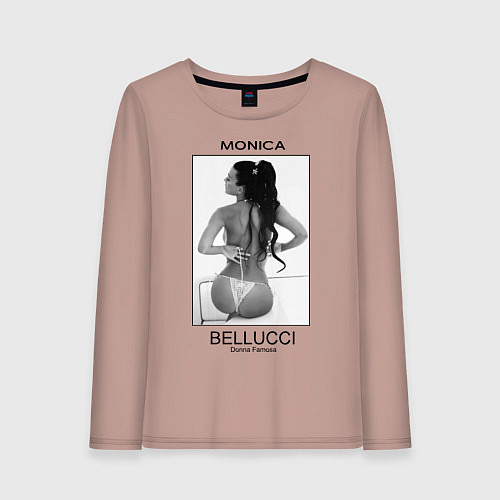 Женский лонгслив Monica Bellucci: Donna Famosa / Пыльно-розовый – фото 1