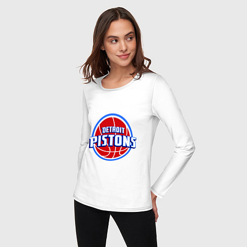 Женский лонгслив Detroit Pistons - logo / Белый – фото 3