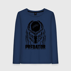 Лонгслив хлопковый женский Predator Mask, цвет: тёмно-синий