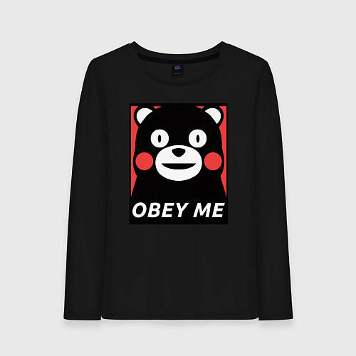 Женский лонгслив Kumamon: Obey Me / Черный – фото 1