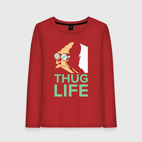 Женский лонгслив Zoidberg: Thug Life / Красный – фото 1