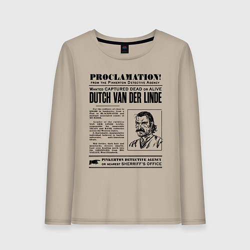 Женский лонгслив RDR II: Proclamation / Миндальный – фото 1