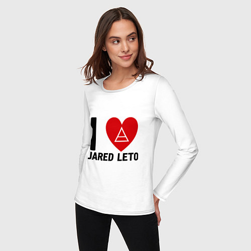 Женский лонгслив I love Jared Leto / Белый – фото 3