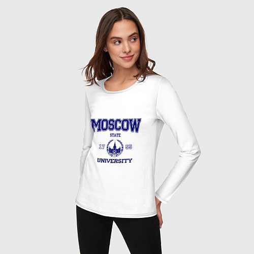 Женский лонгслив MGU Moscow University / Белый – фото 3