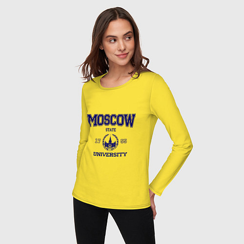 Женский лонгслив MGU Moscow University / Желтый – фото 3