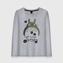 Лонгслив хлопковый женский My Neighbor Totoro, цвет: меланж