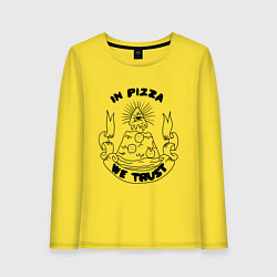 Лонгслив хлопковый женский In Pizza We Trust, цвет: желтый