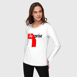 Лонгслив хлопковый женский Supreme Surprise, цвет: белый — фото 2