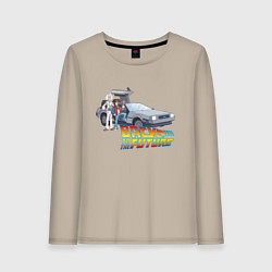 Лонгслив хлопковый женский Back to the future, цвет: миндальный