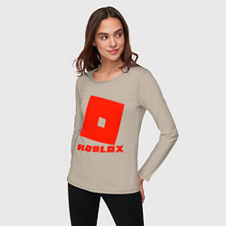 Лонгслив хлопковый женский Roblox Logo, цвет: миндальный — фото 2