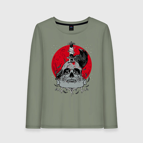 Женский лонгслив Ворон / Авокадо – фото 1