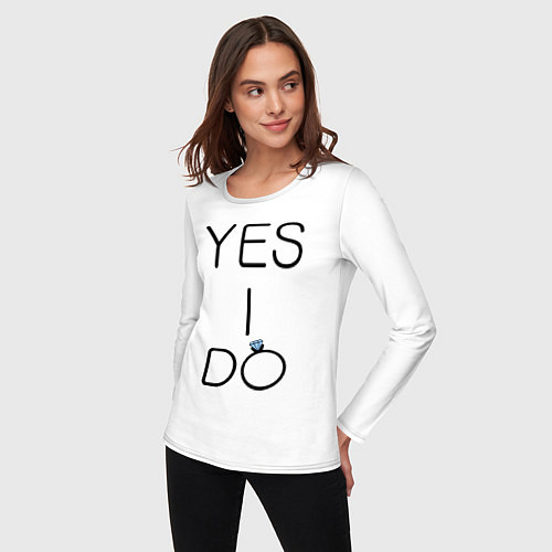 Женский лонгслив Yes I Do / Белый – фото 3