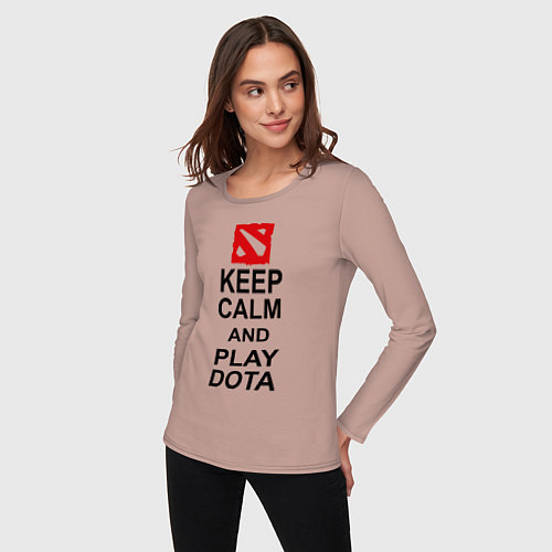 Женский лонгслив Keep Calm & Play Dota / Пыльно-розовый – фото 3