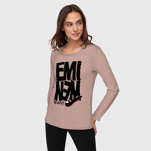 Женский лонгслив Eminem recovery / Пыльно-розовый – фото 3