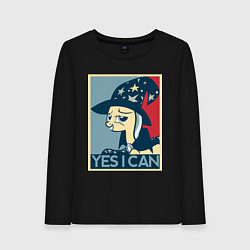 Лонгслив хлопковый женский MLP: Yes I Can, цвет: черный