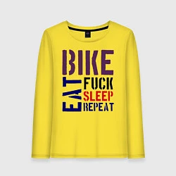 Женский лонгслив Bike eat sleep repeat