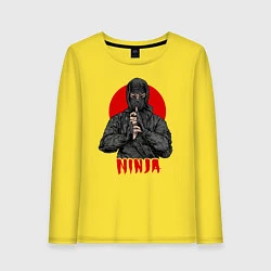 Лонгслив хлопковый женский Sun Ninja, цвет: желтый