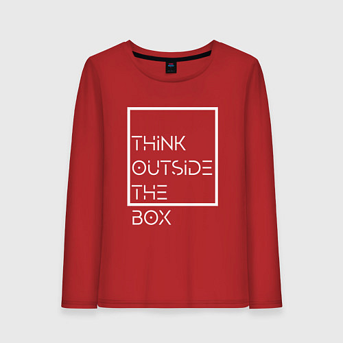 Женский лонгслив Think outside the box / Красный – фото 1