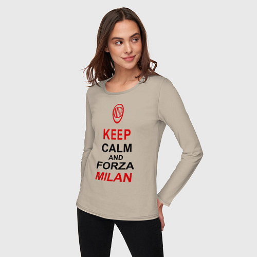 Женский лонгслив Keep Calm & Forza Milan / Миндальный – фото 3