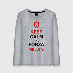 Лонгслив хлопковый женский Keep Calm & Forza Milan, цвет: меланж