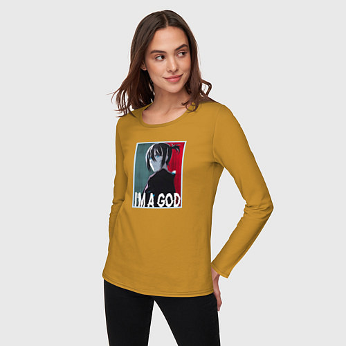 Женский лонгслив Бездомный Бог / Горчичный – фото 3