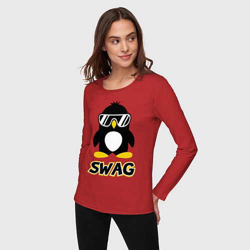 Женский лонгслив SWAG Penguin / Красный – фото 3