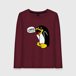 Женский лонгслив Пингвин: Linux