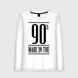 Лонгслив хлопковый женский Made in the 90s, цвет: белый